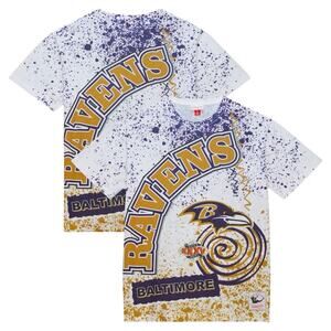 NWT‎ Mitchell & Ness Baltimore Ravens Team Burst T-Shirt Throwbacks Large